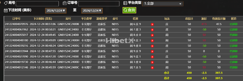 玩了一下AG小亏损了一点水钱