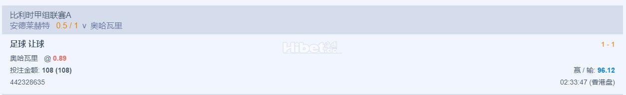 搞了一手比甲的奥哈瓦里的盘口是拿下来了