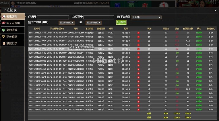 下午玩PA百家乐盈利225元！